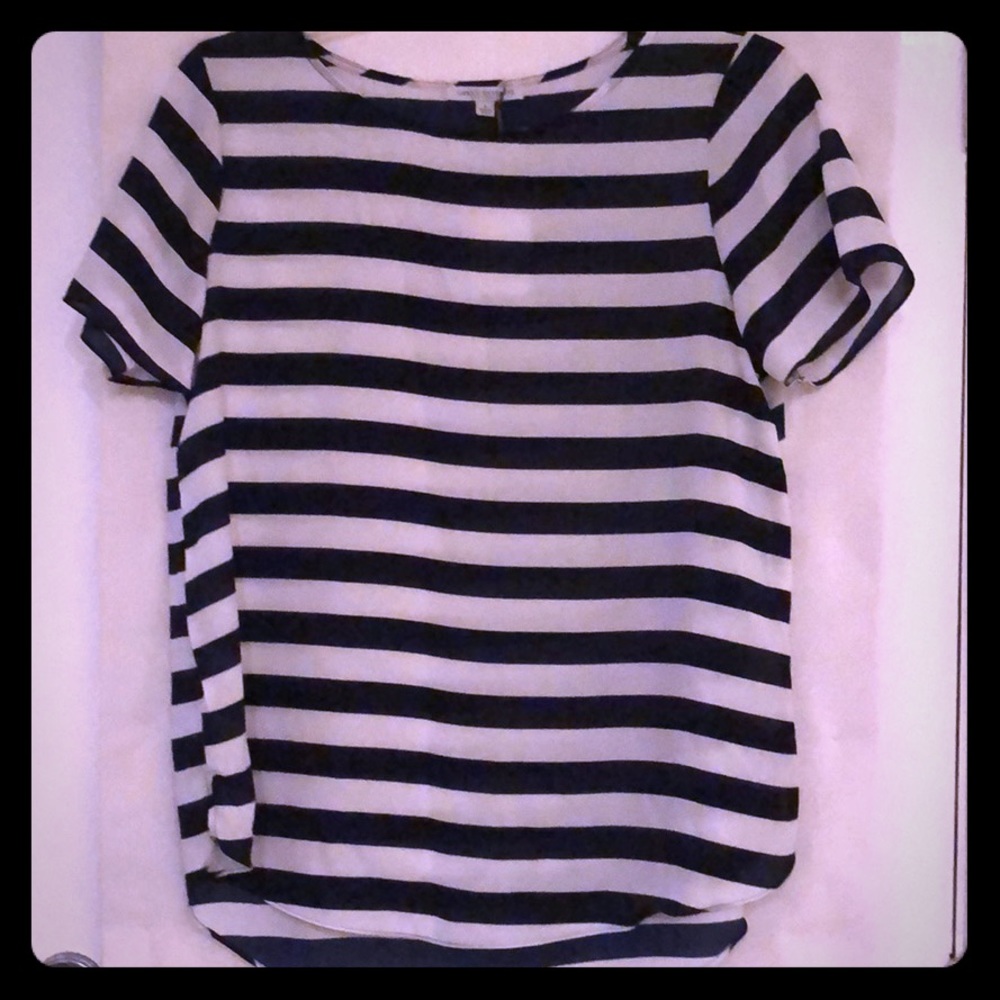 French Inspired Navy and white stripe blouse